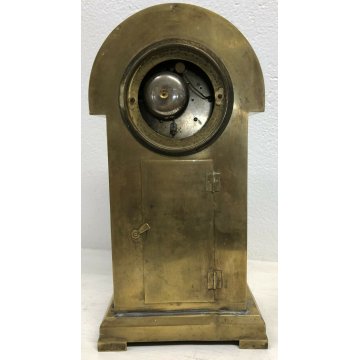 ANTICO OROLOGIO TAVOLO ART NOUVEAU BRASS DORATO PARIGINA 1800 PENDOLO EPOCA