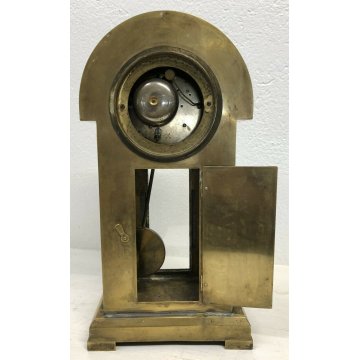 ANTICO OROLOGIO TAVOLO ART NOUVEAU BRASS DORATO PARIGINA 1800 PENDOLO EPOCA