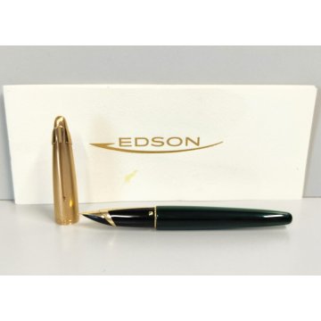 WATERMAN Edson Smeraldo PENNA STILOGRAFICA Vintage Fountain Pen VERDE ORO plume
