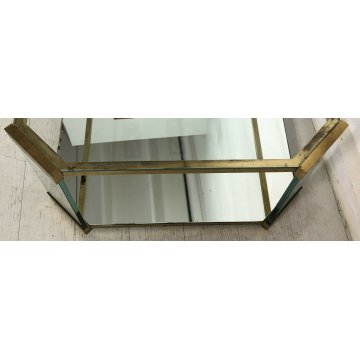 TAVOLO CAFFE SALOTTO DESIGN VETRO ACCIAIO SPECCHIO TABLE GLASS VINTAGE TAVOLINO 