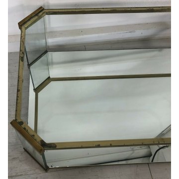 TAVOLO CAFFE SALOTTO DESIGN VETRO ACCIAIO SPECCHIO TABLE GLASS VINTAGE TAVOLINO 