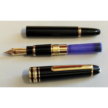 MONTBLANC Meisterstuck 114 HOMMAGE W. A. Mozart NERO ORO Penna Stilografica MINI