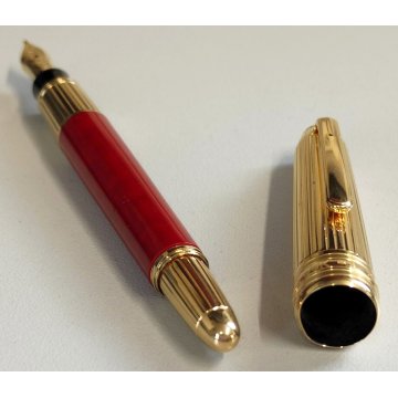 MONTBLANC Meisterstuck 114 HAWAM Coral ROSSO ORO Penna Stilografica MINI nib 18k