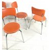 SET 4 SEDIE VINTAGE ARANCIONI DESIGN CALLIGARIS MADE IN ITALY METALLO PELLE 1950