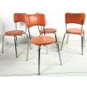 SET 4 SEDIE VINTAGE ARANCIONI DESIGN CALLIGARIS MADE IN ITALY METALLO PELLE 1950