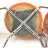 SET 4 SEDIE VINTAGE ARANCIONI DESIGN CALLIGARIS MADE IN ITALY METALLO PELLE 1950