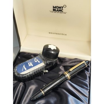 MONTBLANC Meisterstuck PENNA STILOGRAFICA 149 NIB Oro 18k FOUNTAIN PEN box + ink