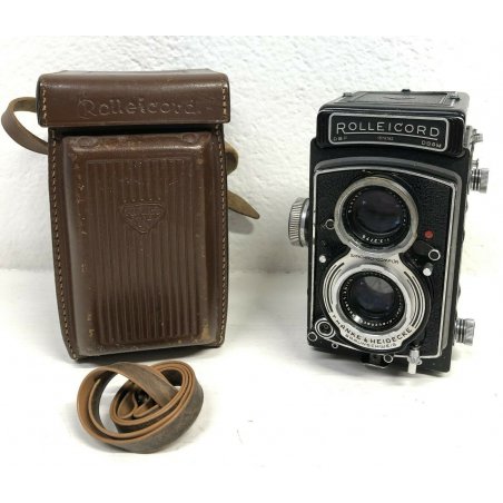 ANTICA MACCHINA FOTOGRAFICA ROLLEICORD XENAR FRANKE HEIDECKE NERO DECORATA EPOCA