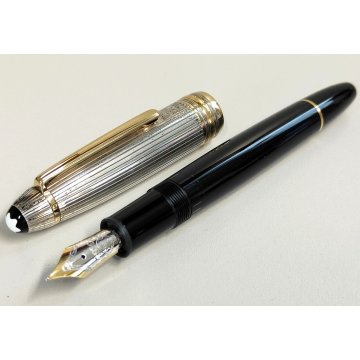 Montblanc SOLITAIRE 146 Doué Argento 925 PENNA STILOGRAFICA Fountain Pen PLUME