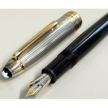 Montblanc SOLITAIRE 146 Doué Argento 925 PENNA STILOGRAFICA Fountain Pen PLUME