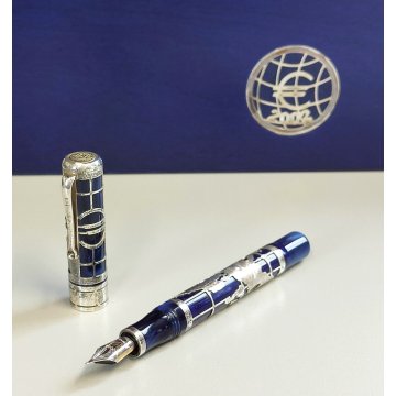 MONTEGRAPPA Euro 2002 Lim. Edition PENNA STILOGRAFICA Argento 925 FOUNTAIN PEN