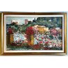 GRANDE QUADRO OLIO TELA  Cascella "Portofino" POLIMATERICO MARINA PAESAGGIO 1980