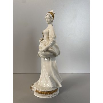 SCULTURA PORCELLANA STATUINA Capodimonte FIORAIA DAMA G. Cappè POZZI GALLARATE