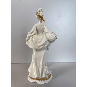 SCULTURA PORCELLANA STATUINA Capodimonte FIORAIA DAMA G. Cappè POZZI GALLARATE