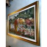 GRANDE QUADRO OLIO TELA  Cascella "Portofino" POLIMATERICO MARINA PAESAGGIO 1980