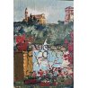 GRANDE QUADRO OLIO TELA  Cascella "Portofino" POLIMATERICO MARINA PAESAGGIO 1980