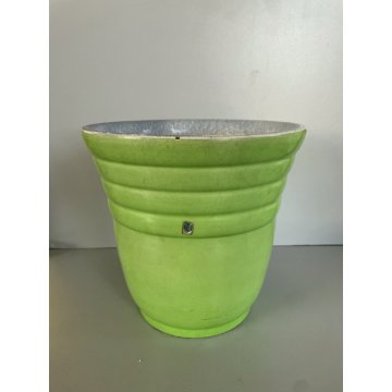 ANTICO VASO CACHE POT PORTAVASO CERAMICA DESIGN Giovanni Petucco VERDE '50