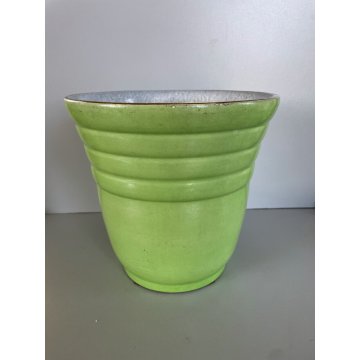 ANTICO VASO CACHE POT PORTAVASO CERAMICA DESIGN Giovanni Petucco VERDE '50