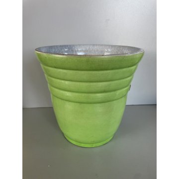 ANTICO VASO CACHE POT PORTAVASO CERAMICA DESIGN Giovanni Petucco VERDE '50