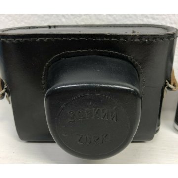 ANTICA MACCHINA FOTOGRAFICA ZORKI 4K CUSTODIA ORIGINALE VINTAGE NERO EPOCA OLD