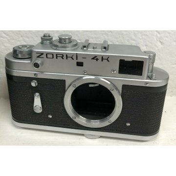 ANTICA MACCHINA FOTOGRAFICA ZORKI 4K CUSTODIA ORIGINALE VINTAGE NERO EPOCA OLD