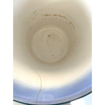 GRANDE ANTICO VASO CACHE POT PORTAVASO CERAMICA G. Petucco GIALLO AZZURRO ø 29cm