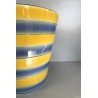GRANDE ANTICO VASO CACHE POT PORTAVASO CERAMICA G. Petucco GIALLO AZZURRO ø 29cm