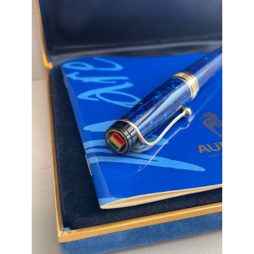 PENNA STILOGRAFICA AURORA MARE BLU BOX FOUNTAIN PEN ITALY SCATOLA BROCHURE