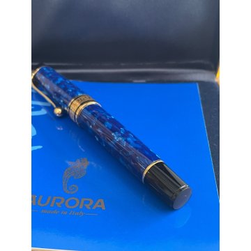 PENNA STILOGRAFICA AURORA MARE BLU BOX FOUNTAIN PEN ITALY SCATOLA BROCHURE