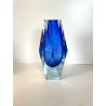 VASO MURANO VETRO SOMMERSO A. Mandruzzato BLU COBALTO SFACCETTATO VINTAGE '50