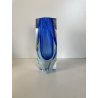VASO MURANO VETRO SOMMERSO A. Mandruzzato BLU COBALTO SFACCETTATO VINTAGE '50