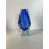 VASO MURANO VETRO SOMMERSO A. Mandruzzato BLU COBALTO SFACCETTATO VINTAGE '50