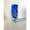 VASO MURANO VETRO SOMMERSO A. Mandruzzato BLU COBALTO SFACCETTATO VINTAGE '50