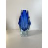 VASO MURANO VETRO SOMMERSO A. Mandruzzato BLU COBALTO SFACCETTATO VINTAGE '50