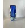 VASO MURANO VETRO SOMMERSO A. Mandruzzato BLU COBALTO SFACCETTATO VINTAGE '50