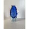 VASO MURANO VETRO SOMMERSO A. Mandruzzato BLU COBALTO SFACCETTATO VINTAGE '50