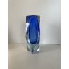 VASO MURANO VETRO SOMMERSO A. Mandruzzato BLU COBALTO SFACCETTATO VINTAGE '50