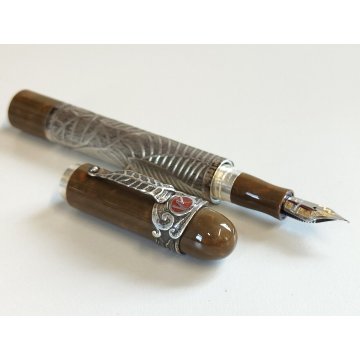 MONTEGRAPPA Cigar Lim. Edition PENNA STILOGRAFICA Argento 925 FOUNTAIN PEN box