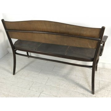 PANCA PANCHINA SEDIA LEGNO CURVO DIVANETTO THONET 3 POSTI DECORAZIONI EPOCA 1900