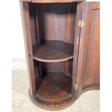 ANTICO COMODINO A COLONNA LEGNO DI NOCE CILINDRO CAMERA LETTO CREDENZA 1800 OLD