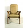 ANTICA POLTRONA RECLINABILE ARMCHAIR FAUTEUIL LEGNO ECOPELLE 1960/70 OLD 