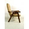 ANTICA POLTRONA RECLINABILE ARMCHAIR FAUTEUIL LEGNO ECOPELLE 1960/70 OLD 