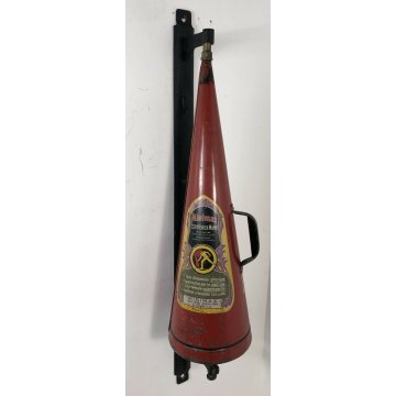 ANTICO ESTINTORE A MANO MINIMAX DIPINTO SMALTATO VINTAGE MURO FERRO EPOCA OLD 
