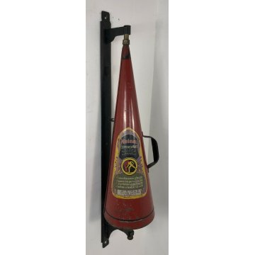 ANTICO ESTINTORE A MANO MINIMAX DIPINTO SMALTATO VINTAGE MURO FERRO EPOCA OLD 