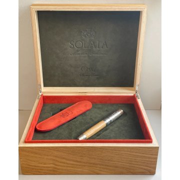 PENNA STILOGRAFICA OMAS SOLAIA LEGNO BOX ARGENTO FOUNTAIN PEN EDIZIONE LIMITATA