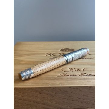 PENNA STILOGRAFICA OMAS SOLAIA LEGNO BOX ARGENTO FOUNTAIN PEN EDIZIONE LIMITATA