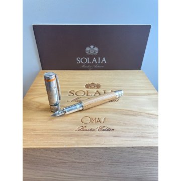 PENNA STILOGRAFICA OMAS SOLAIA LEGNO BOX ARGENTO FOUNTAIN PEN EDIZIONE LIMITATA