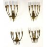 APPLIQUE OTTONE DORATO GIO PONTI DESIGN ANNI 50 LAMPADE PARETE MADE IN ITALY OLD