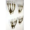 APPLIQUE OTTONE DORATO GIO PONTI DESIGN ANNI 50 LAMPADE PARETE MADE IN ITALY OLD