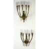 APPLIQUE OTTONE DORATO GIO PONTI DESIGN ANNI 50 LAMPADE PARETE MADE IN ITALY OLD